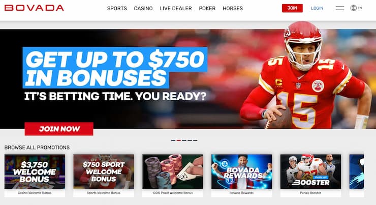 Featured promos on Bovada, one of the best online betting sites for boxing.